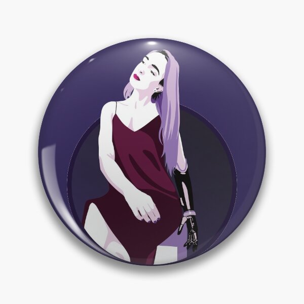 Item preview, Lady in a Dress with Prosthetic Arm | Avery - Pink & Purple designed and sold by ladyfacecreates.