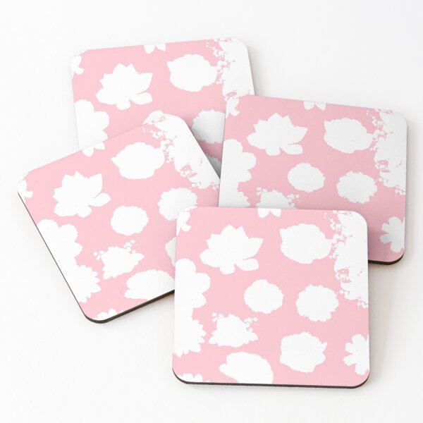 Item preview, White Flowers pattern seamless on Pink #ffc0cb designed and sold by Artsy Boulevard.