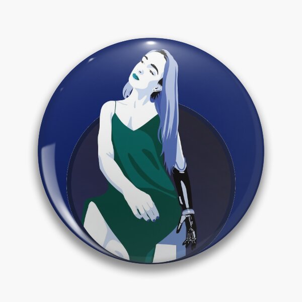 Item preview, Lady in a Dress with Prosthetic Arm | Avery - Turquoise & Blue designed and sold by ladyfacecreates.