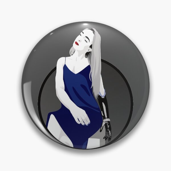 Item preview, Lady in a Dress with Prosthetic Arm | Avery - Blue & Grey designed and sold by ladyfacecreates.