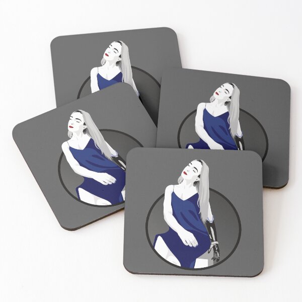 Item preview, Lady in a Dress with Prosthetic Arm | Avery - Blue & Grey designed and sold by ladyfacecreates.