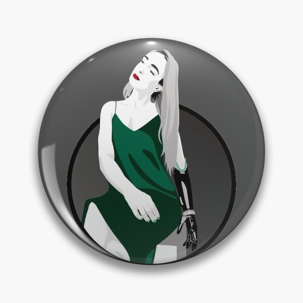 Item preview, Lady in a Dress with Prosthetic Arm | Avery - Green & Grey designed and sold by ladyfacecreates.