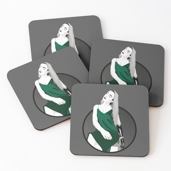 Item preview, Lady in a Dress with Prosthetic Arm | Avery - Green & Grey designed and sold by ladyfacecreates.