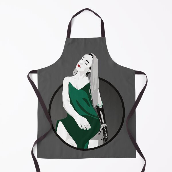 Item preview, Lady in a Dress with Prosthetic Arm | Avery - Green & Grey designed and sold by ladyfacecreates.