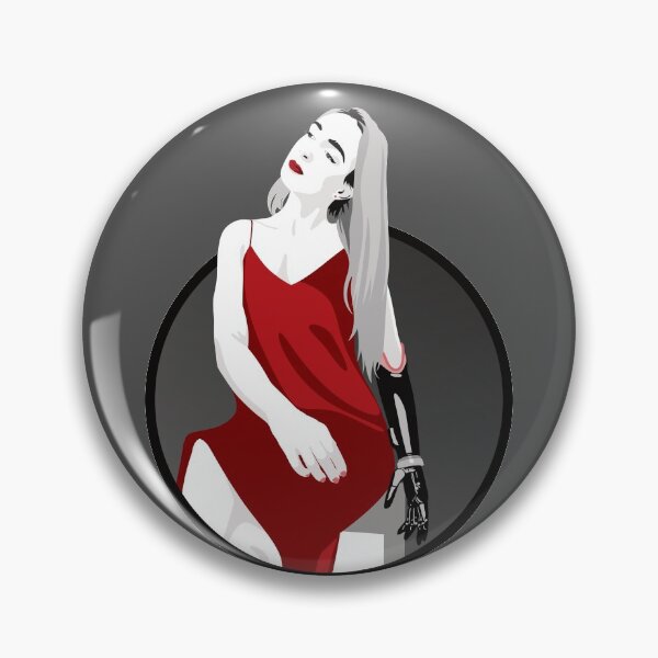 Item preview, Lady in a Dress with Prosthetic Arm | Avery - Red & Grey designed and sold by ladyfacecreates.