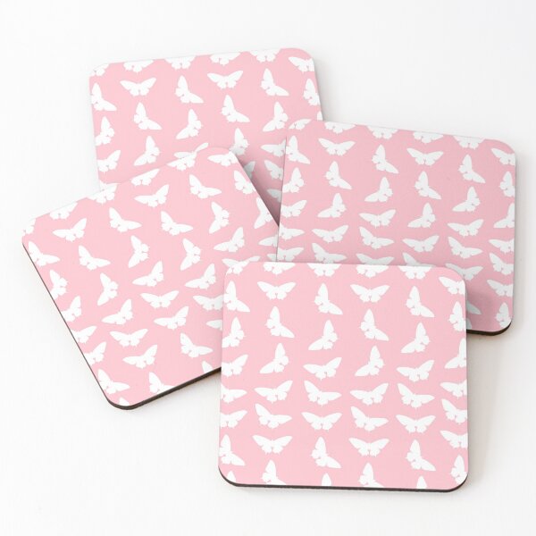 Item preview, White Butterfly seamless pattern on Pink #ffc0cb designed and sold by Artsy Boulevard.
