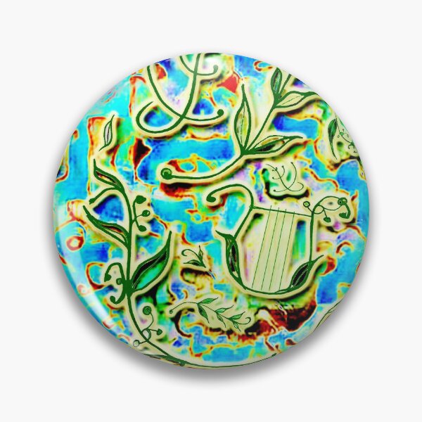 Item preview, laurels, green blue, highlighted pattern, delicate spring designed and sold by Maria Mihailova.