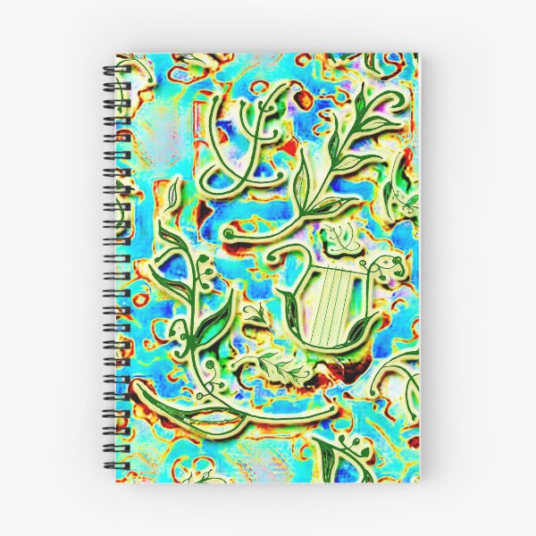 Item preview, laurels, green blue, highlighted pattern, delicate spring designed and sold by Maria Mihailova.