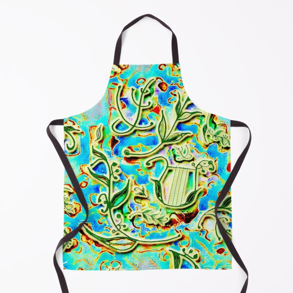 Item preview, laurels, green blue, highlighted pattern, delicate spring designed and sold by Maria Mihailova.