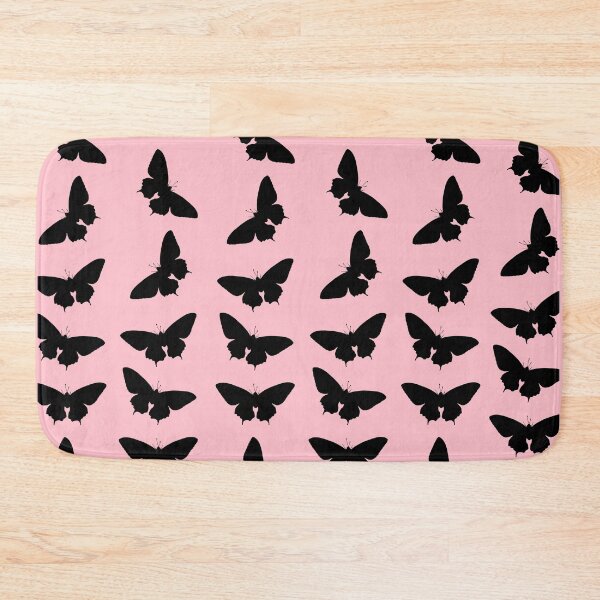 Item preview, Black butterfly seamless pattern on Pink #ffc0cb designed and sold by Artsy Boulevard.