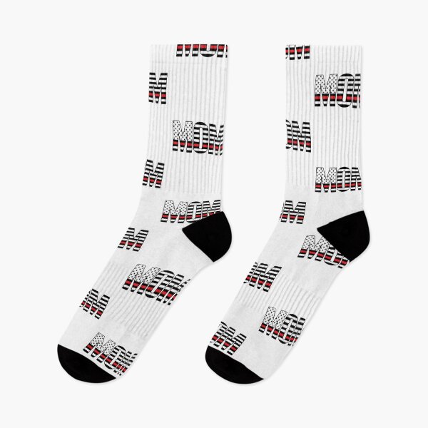 Item preview, Mom Text Black and White American Flag thin red line Gift designed and sold by fungear.
