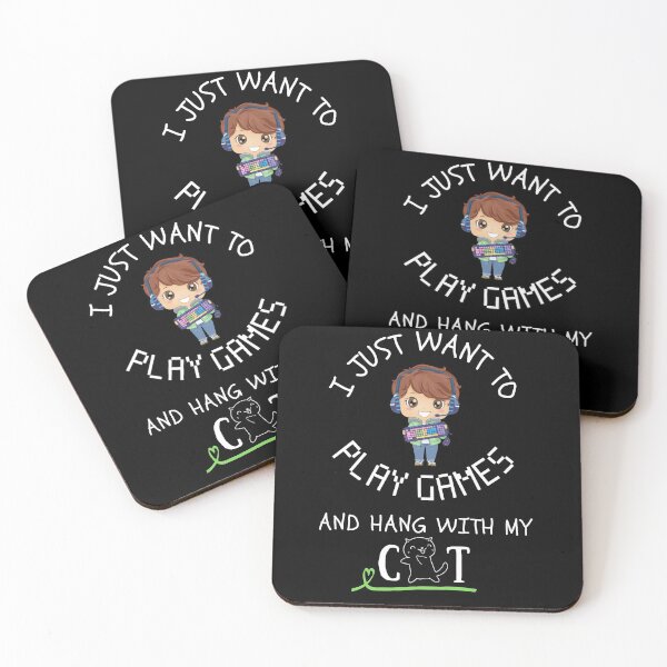 Item preview, I just want to play games and hang with my cat - Cat person - Cats taking over designed and sold by For the love of Pixels.