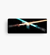 Lightsaber Clash Canvas Print