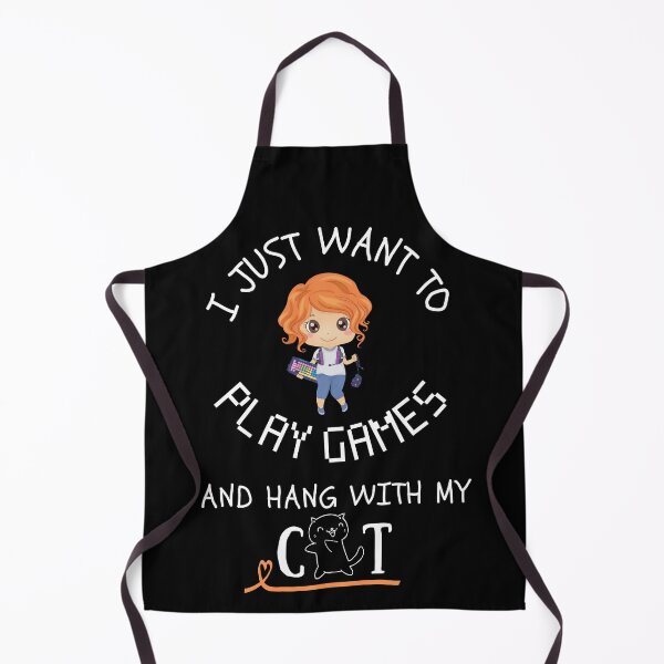 Item preview, I just want to play games and hang with my cat - Cat person - Gamer Girl designed and sold by For the love of Pixels.