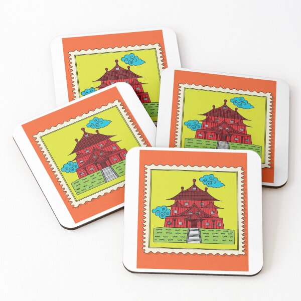 Item preview, Retro Stamp-sized Temple designed and sold by flofin.