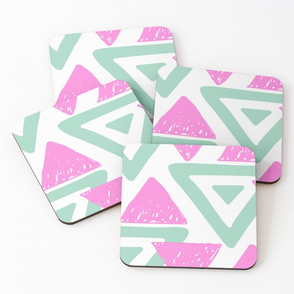 Item preview, Pink green trianlges. Vector hand made seamless pattern designed and sold by Olgus.