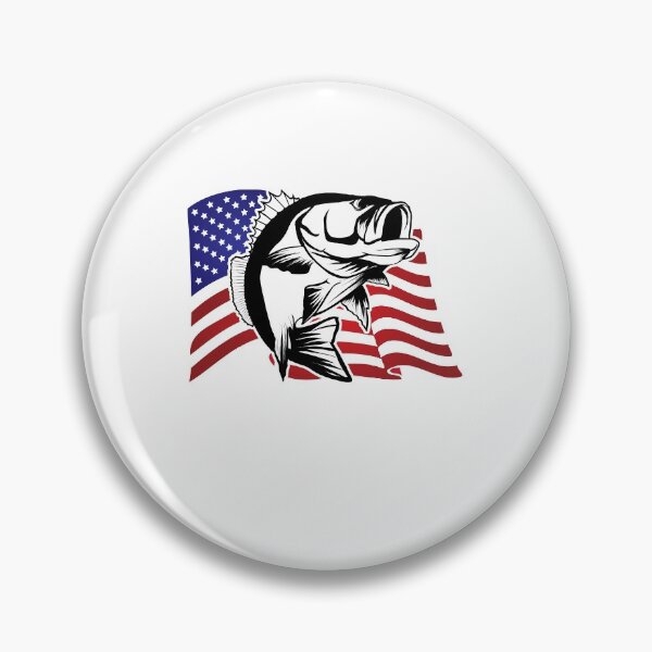 Item preview, Waving American Flag Bass Fish   Gift designed and sold by fungear.