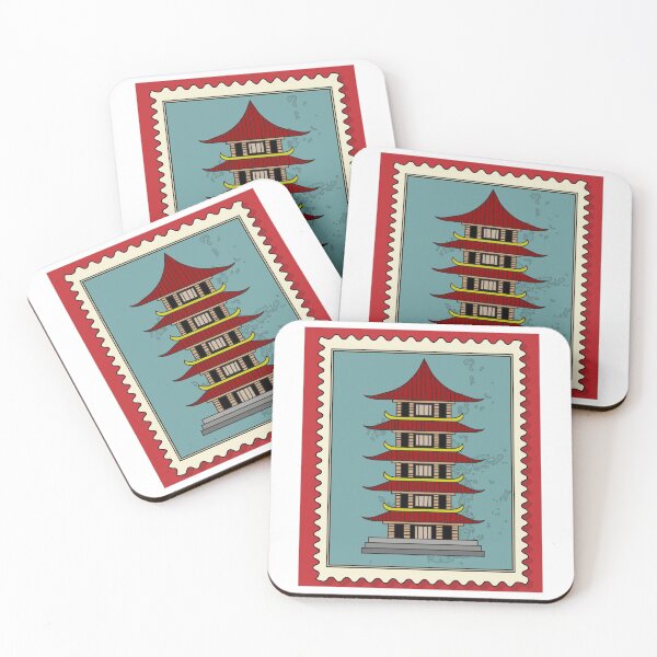 Item preview, Retro Stamp-sized Temple designed and sold by flofin.