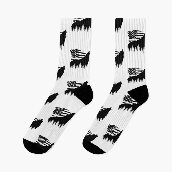 Item preview, Wolf Howling Forest Cutout American FlagGift designed and sold by fungear.