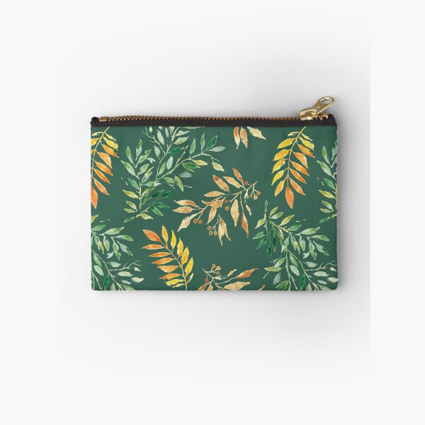 Item preview, Watercolor leaves on green - pattern designed and sold by SileneDidIt.