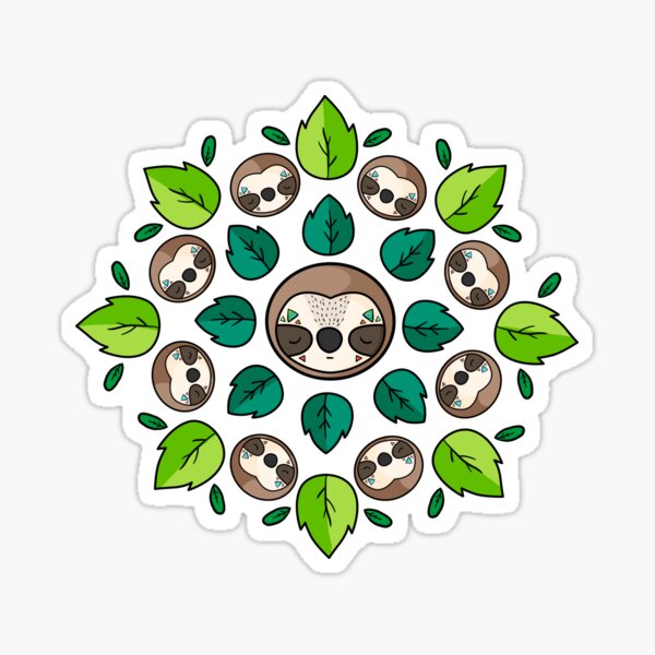 Mandala Sloth Glossy Sticker