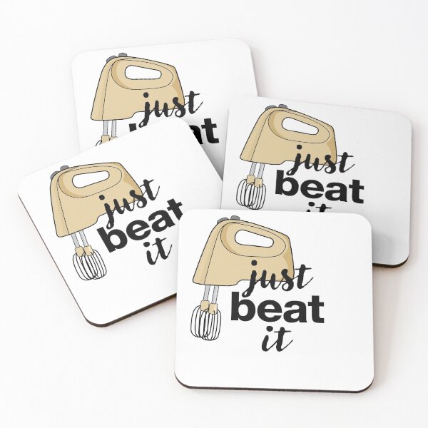 Item preview, "Just beat it" baking statement with hand mixer designed and sold by TrueType.