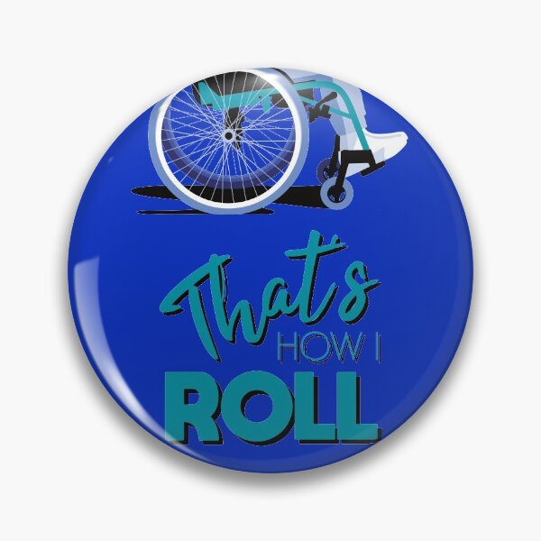 Item preview, Manual Wheelchair | That’s How I Roll Typography - Turquoise & Blue designed and sold by ladyfacecreates.