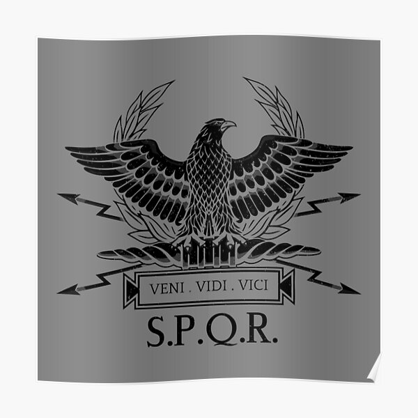 Póster «Estandarte Romano - Roma .R. - Imperio Romano - Negro 3» de  createdezign | Redbubble