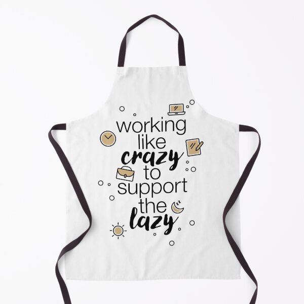 Item preview, "Working like crazy to support the lazy" statement with iconic illustrations designed and sold by TrueType.