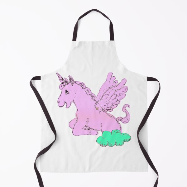 Item preview, Pink Unicorn Horse Popping Up From A Cloud (Original Drawing by ACCI) designed and sold by VanyssaGraphics.