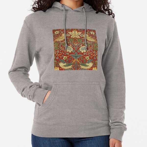 William Morris birds floral,red Lightweight Hoodie