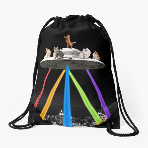 CAT INVADERS Drawstring Bag