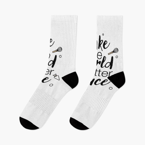 Item preview, "Bake the world a better place" statement with iconic illustrations designed and sold by TrueType.