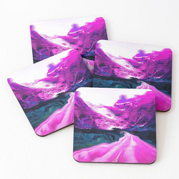 Item preview, Norwegian Highway Mountain Road Vaporwave Glitch Art  designed and sold by glitchhub.