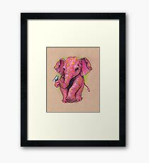 Pink Elephant (with golden spots) Framed Print