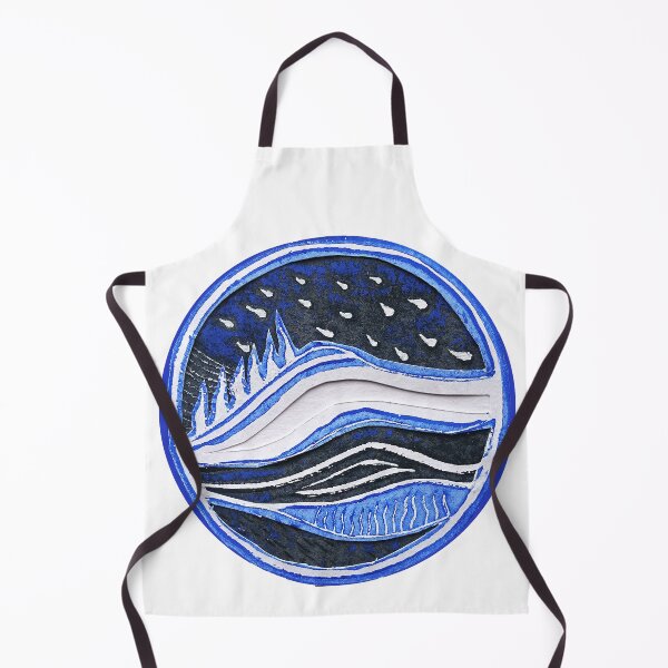 Item preview, Lake District Linocut Collage in Blue and White designed and sold by Maddy Bennett.