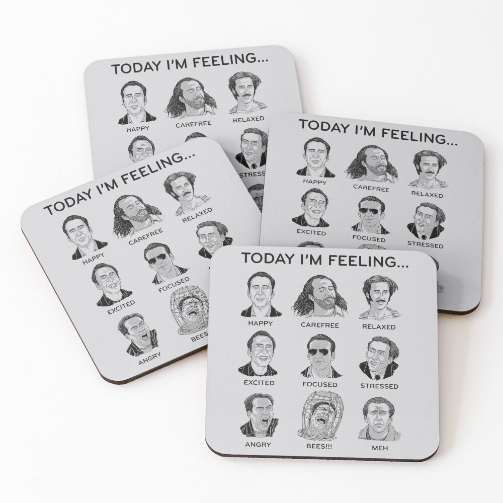 Nicolas cage - today i'm feeling Coasters (Set of 4)