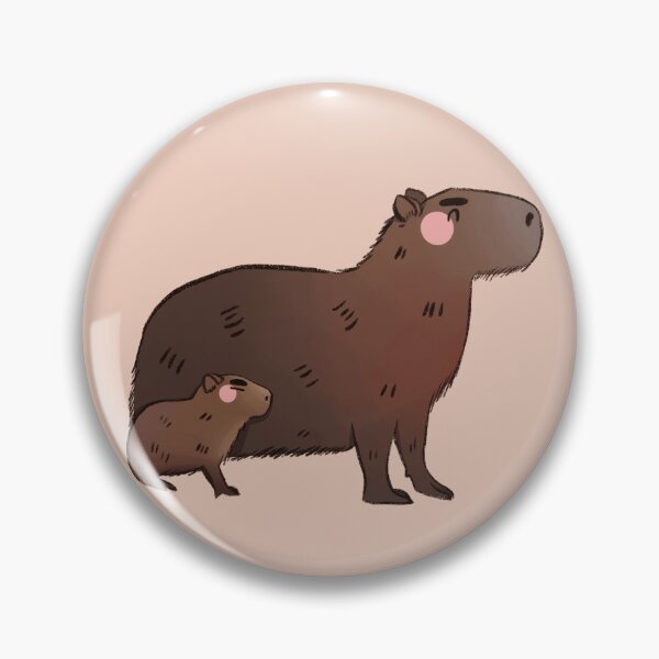 Item preview, Capybara - Cute Green and Brown Animal Illustration Pattern  designed and sold by TheRainbowRoom.