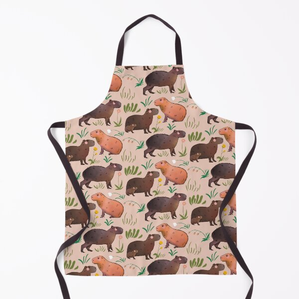 Item preview, Capybara - Cute Green and Brown Animal Illustration Pattern  designed and sold by TheRainbowRoom.