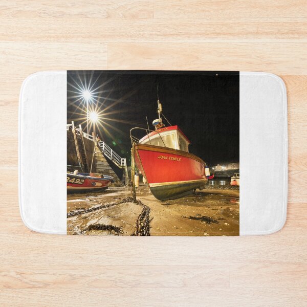 Item preview, Broadstairs Harbour, Viking Bay, and The Joan Temple fishing boat at night designed and sold by rogerstanger.