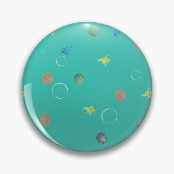 Item preview, Shells and water bubbles pattern in turquoise designed and sold by Breurs.