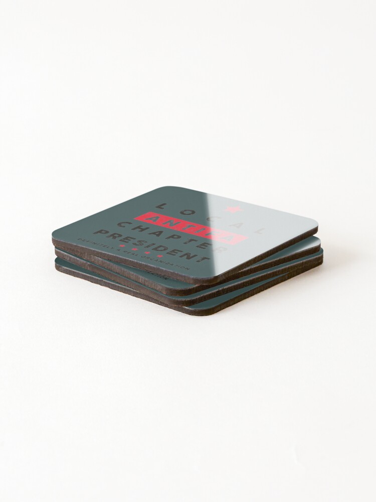 Thumbnail 4 of 5, Coasters (Set of 4), Local ANTIFA Chapter President designed and sold by sunshineok.