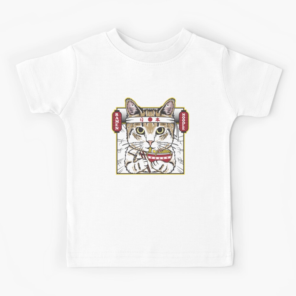 Ramen Cat Neko Anime Kawaii Japanese Merch Gifts Women Girls Unisex Form  T-Shirt