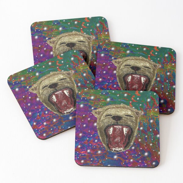 Item preview, Yawning lion colorful background designed and sold by DCSMKreativ.