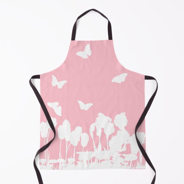 Item preview, White flowers and Butterflies pattern on pink #ffc0cb designed and sold by Artsy Boulevard.