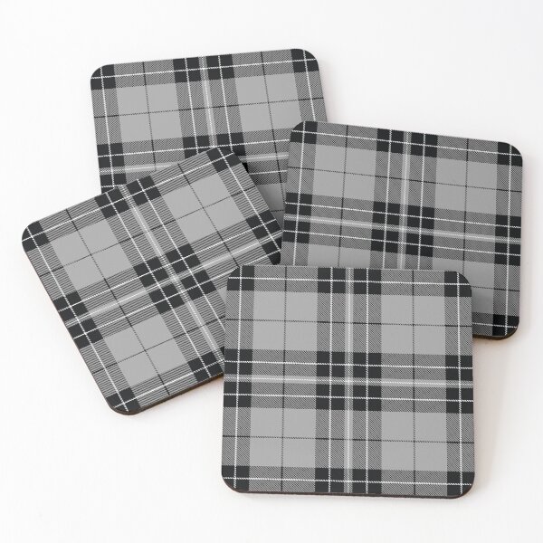 Item preview, Plaid Tartan Silver Gray Black White Twill Fabric  designed and sold by LoreliDesigns.