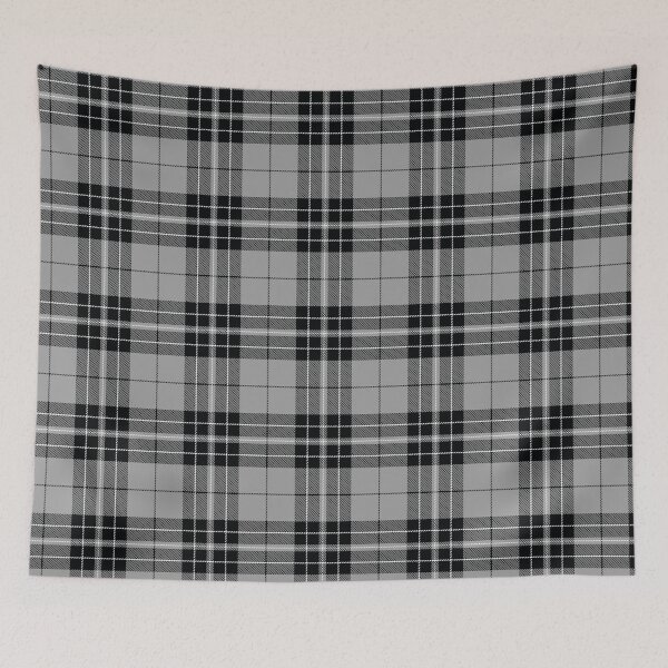 Artikelvorschau, Plaid Tartan Silber Grau Schwarz Weiß Twill Stoff entworfen und verkauft von LoreliDesigns.