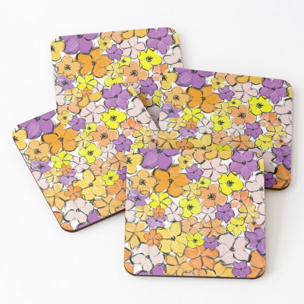 Item preview, Retro vibes ditsy flower pattern designed and sold by SJAPhoto.