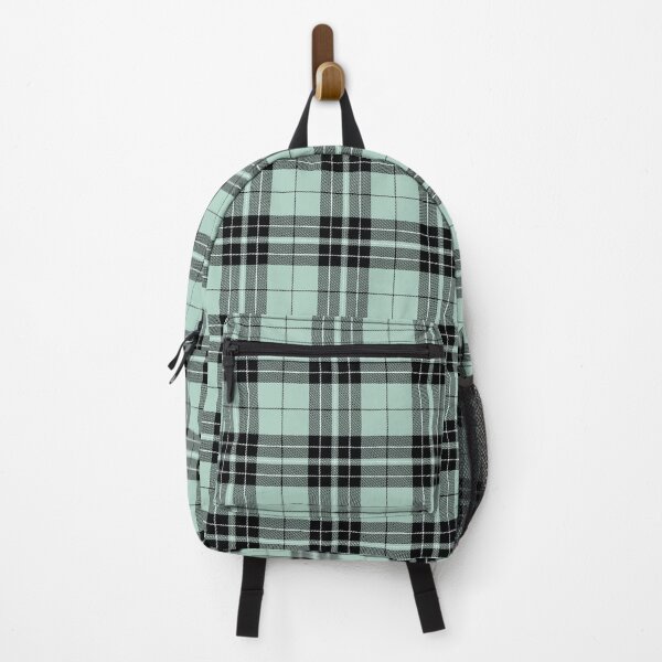 Item preview, Plaid Tartan Seafoam Aqua Black White Twill Fabric designed and sold by LoreliDesigns.