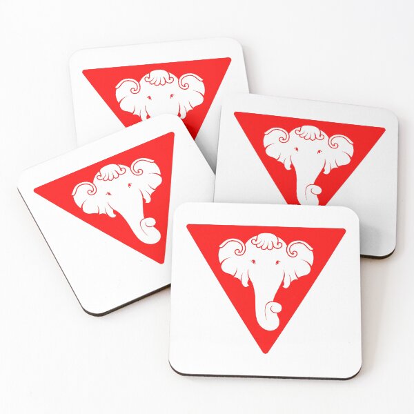 Item preview, Lanna White elephant on triangle red background designed and sold by CIMANN.